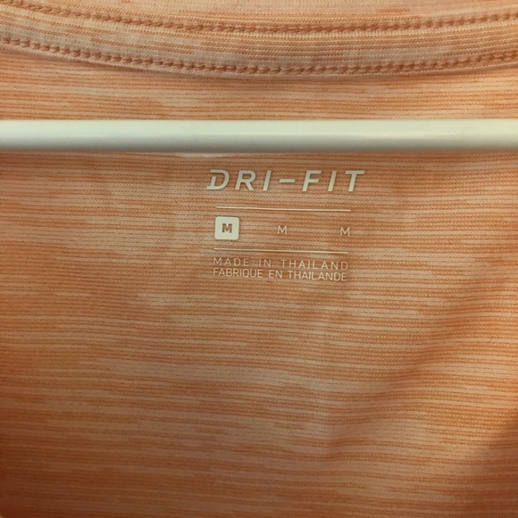 Nike Dri-Fit, V Neck, Short Sleeve Workout Shirt, Pink, Size Medium - Picture 7 of 7